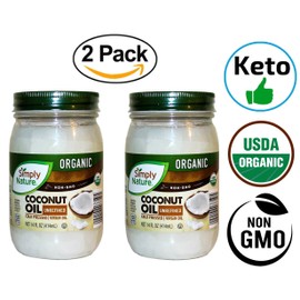 KETO Coconut Virgin Oil USDA Certified, Cold Pressed UNREFINED - 2 Jars, 14 oz each