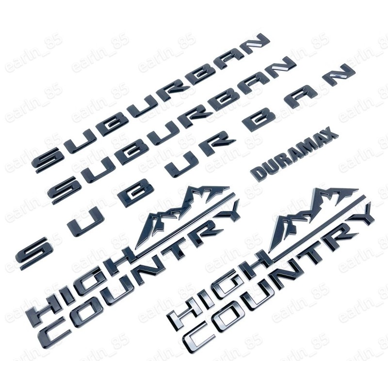 General Motors 6Pcs Gloss Black 2021-2025 Suburban High country Duramax