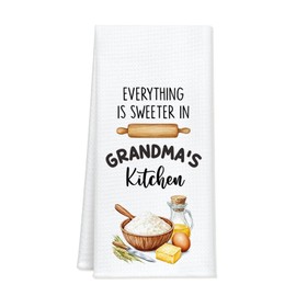 Grandma's Kitchen Towels and Dishcloths, Grandma Gifts, Grandma Gift Ideas, for Grandma, Best Grandma Gifts, Grandma's Drying Cloth Hand Towels Tea Towels for Bathroom Kitchen, 16×24 Inches