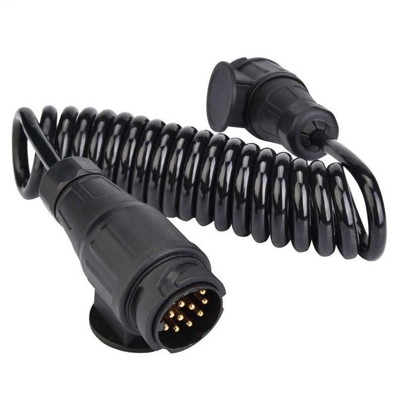 KIMISS 13 Pin Trailer Plug Wiring Spring Cable Connector Adapter