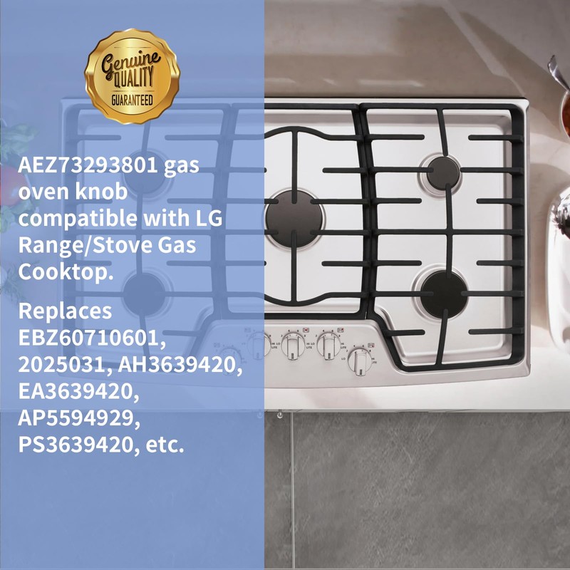 5 Pack AEZ73293801 Burner Control Stove Knobs Replacements Compatible with