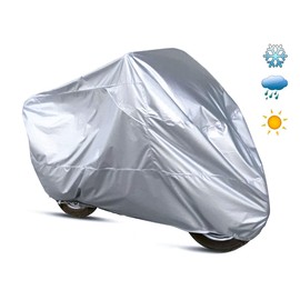 Waterproof Motorcycle Tarpaulin Outdoor Waterproof Dustproof Windproof Bird Tarpaulin for Motorcycle Motorcycle Motorbike Scooter (Large 230x130cm)