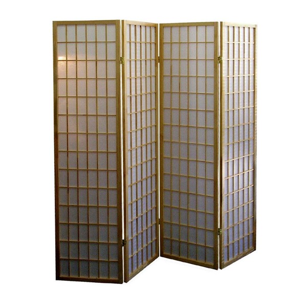 Vivastate Create Privacy with 70" Tall 4-Panel Room Divider, Japanese-Inspired