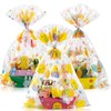 Cholemy 30 Pcs Easter Large Cellophane Gift Basket Bags Bulk