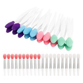 Lip Scrubber Exfoliator, 40 Pieces Lip Scrub Brush, Silicone Face Brush Men Women Lightening Nose Clean Brushes for Smoother, Fuller (2 Styles)