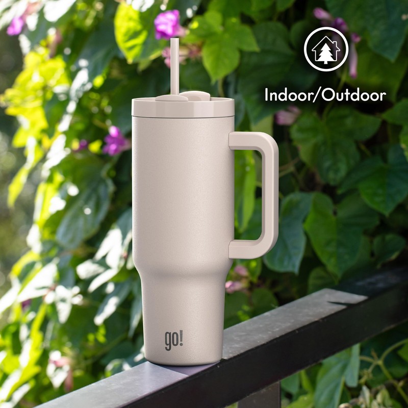 go! 40oz Stainless Steel Handle Tumbler with Triple Insulation &