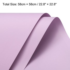 MECCANIXITY Pearlescent Film Flower Wrapping Paper 22.8x22.8 Inch Waterproof for DIY Crafts, Gift/Gift Box Packaging Light Purple 10 Pcs