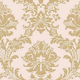 Manhattan Comfort NWIM36406 Pensacola Double Roll of Vinyl Decorative Home Wallpaper, Metallic Gold