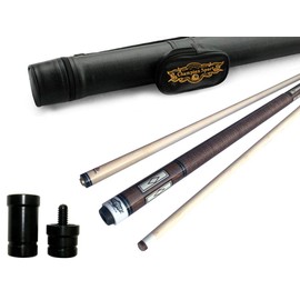 2021 Champion Lost Pieces Series Pool Cue Stick, Low Deflection Shaft, Pro Taper, White or Black Hard Case, Panama Cue, Model:LPC1 (Black Case, 19oz)
