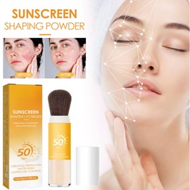 Mineral Sunscreen Setting Powder For Face &Scalp Spf 50, Powder Sunscreen For Makeup Oil Control, Reef Safe Mineral Powders Brush, Sun Protection For Women And Girls
