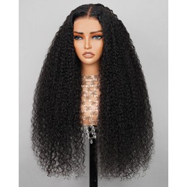 Arabella 6X5 Deep Curly Human hair Wig Glueless Wigs Human Hair 210% Density Deep Wave Lace Front Wigs Human Hair Pre Cut Lace 12A Real Pre Bleached Wig 20INCH