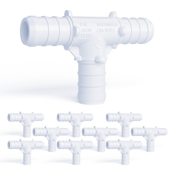 D.N. 1/2 Inch Plastic PEX Tee Fittings, Poly Alloy Barb