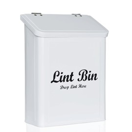 Magnetic Lint Bin for Laundry Room - Metal Lint Box with Lid for Laundry Room Lint Trash Can for Storage or Organization, Handy Laundry lint Box Easy to Use and Clean