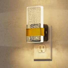 L LOHAS LED Night Light, Decorative Night Lights Plug Into Wall with Dusk-to-Dawn Sensor, 0-100LM Dimmable Nightlight, Wall Sconce-Style Design Nightlights for Bathroom, Hallway,Stairway,Gift, 1 Pack