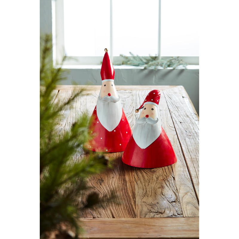 Mud Pie Sm Tin Santa Table SITTERS, RED