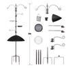 GzenlosBird Feeding Station Kit with Squirrel Baffle,Bird Feeding Pole Wild