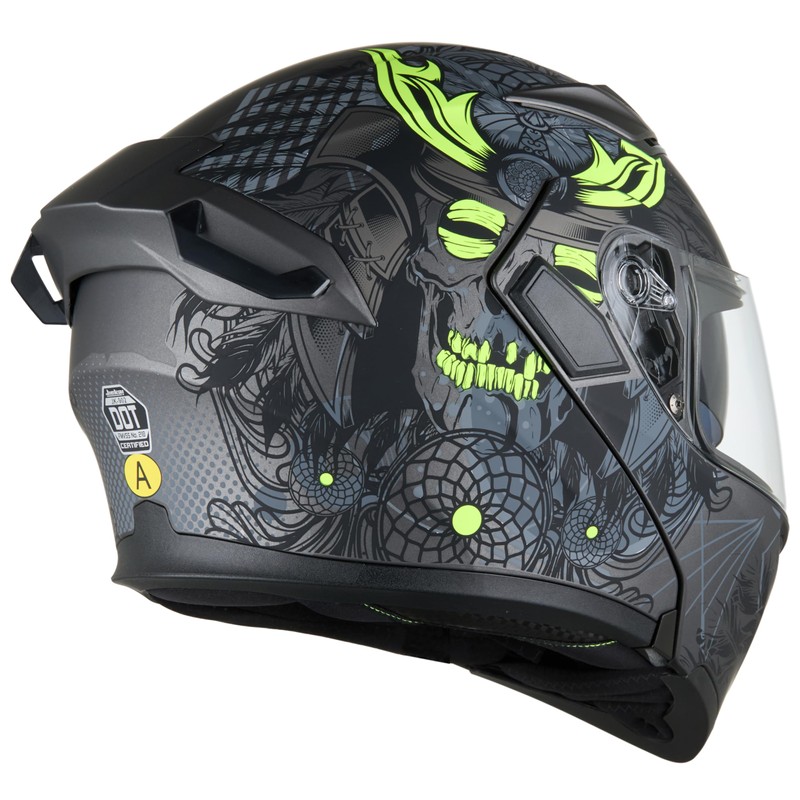 Full Face Motorcycle Helmet Dual Visor Sun Shield Flip up