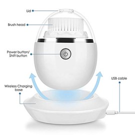 Overclocking Vibration - Cepillo de limpieza facial vibratorio con 3 cabezales de cepillo con 3 modos, resistente al agua, temporizador inteligente, c