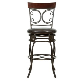 Powell Company Big and Tall Back Scroll Barstool Stool, Dark Bronze