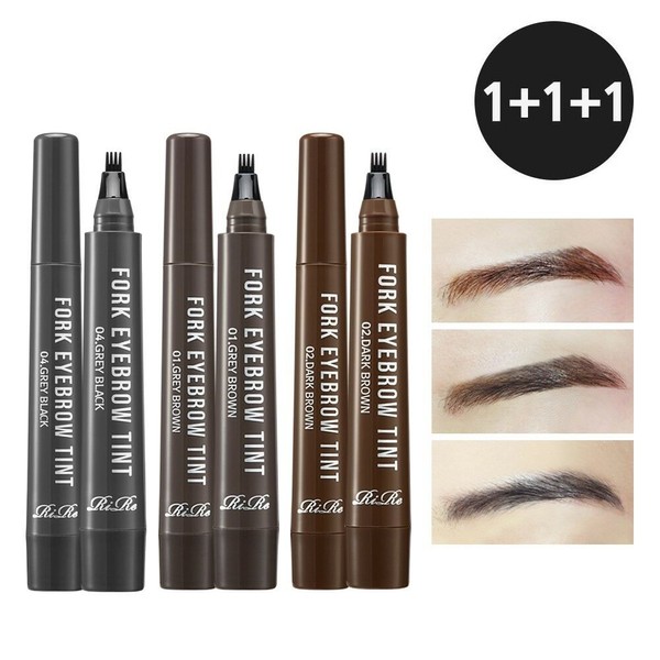 (1+1+1) Lir Folk Tattoo Eyebrow Tint, Fork_No.3_2 pieces + No.1