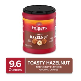 Folgers Toasty Hazelnut Artificially Flavored Ground Coffee, 9.6 oz. (Pack of 2)