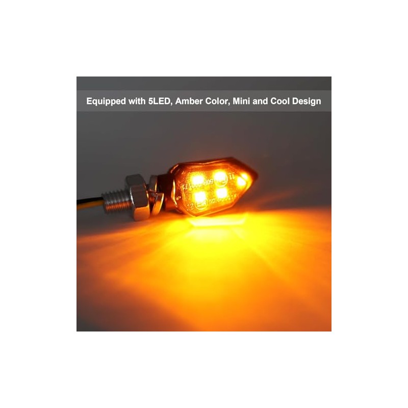 Motorcycle Indicator, 12 V E24 M8 Mini LED Indicator Motorcycle,
