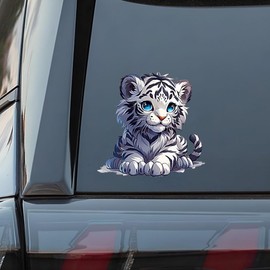 2PC Cute Tiger Vinyl Decal Waterproof Animal Stickers for Cars Trucks Bumpers Motorcycles Laptops Walls Removable A-13