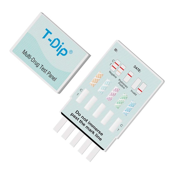 Prime Screen Drug Test 10 Panel Kits (AMP/BAR/BZO/COC/mAMP/MTD/OPI/OXY/PCP/THC) - Self Check Highly Sensitive Urine Dip Testing - WDOA-4104 (5 Pack)