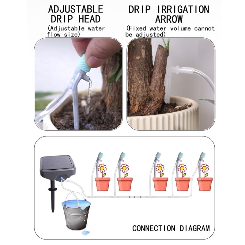 Solar Automatic Drip Irrigation Kit Low Noise Smart Potted Plants