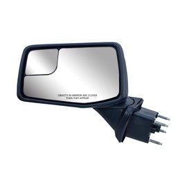 Replacement Driver Left Side Door Mirror Power Heated Glass Chrome and Textured Back Cover with Blind Spot Glass for GMC Sierra 1500 from 2019 to 2025