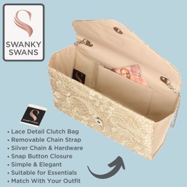 SwankySwans Women's Rachel Clutch Bag, Gold
