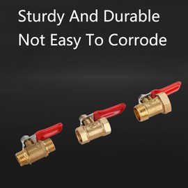 2 PCS Brass Ball Valve Brass Mini Ball Valve Shut Off Switch 1/4" Hose Barb x 1/4" Hose Barb for Water Air Fuel Hose Oil Air Line Pipe Fittings-DN8-1/4" Dual Male Connector