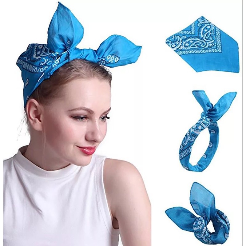 Pack of 12 Paisley Bandanas Square Unisex Headwear Neckerchief Doule