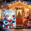 BlissYard Christmas Garden Flag 12x18 Inch Blue Santa Red Yard