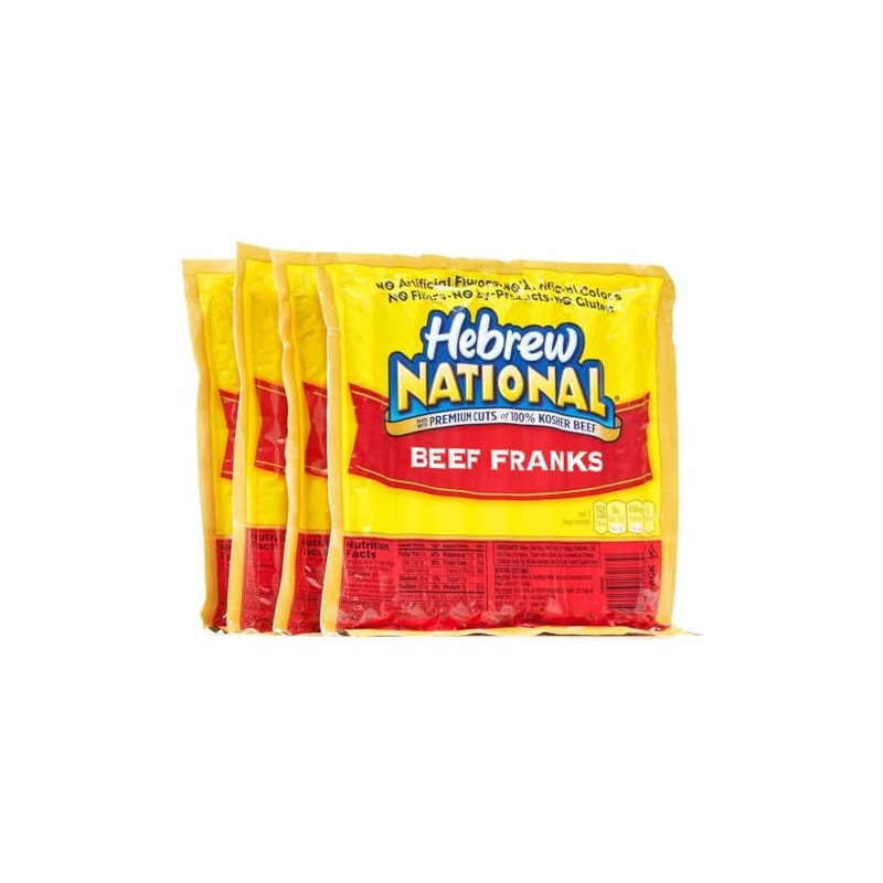 Hebrew National Beef Franks, 12 Oz - Pack of 4