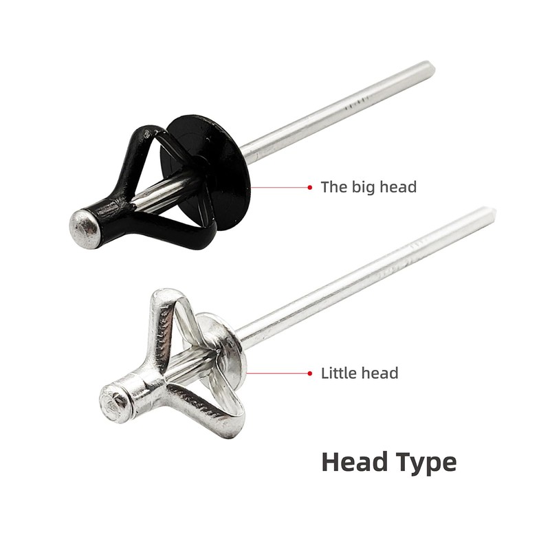 40pcs Trifold Rivets,Silver Aluminum Alloy Folding Blind Rivets,Tri-fold Exploding Pop