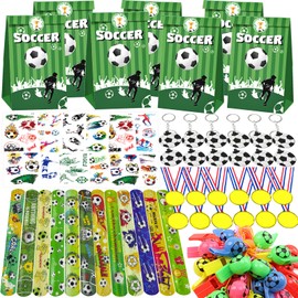 72pcs Football Party Bag Children's Football Party Bag Boys Party Bag Football Birthday Boy Party Bag Children's Birthday Football PQKL-party Gift Bags Key Ring Medals Whistle