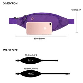 Long Keeper Bumbag Waist Fanny Pack for Women Men Waterproof Adjustable Belt Bag Waist Bag Small Fashion Bum Bag for Dog Walking Running Travel Sports