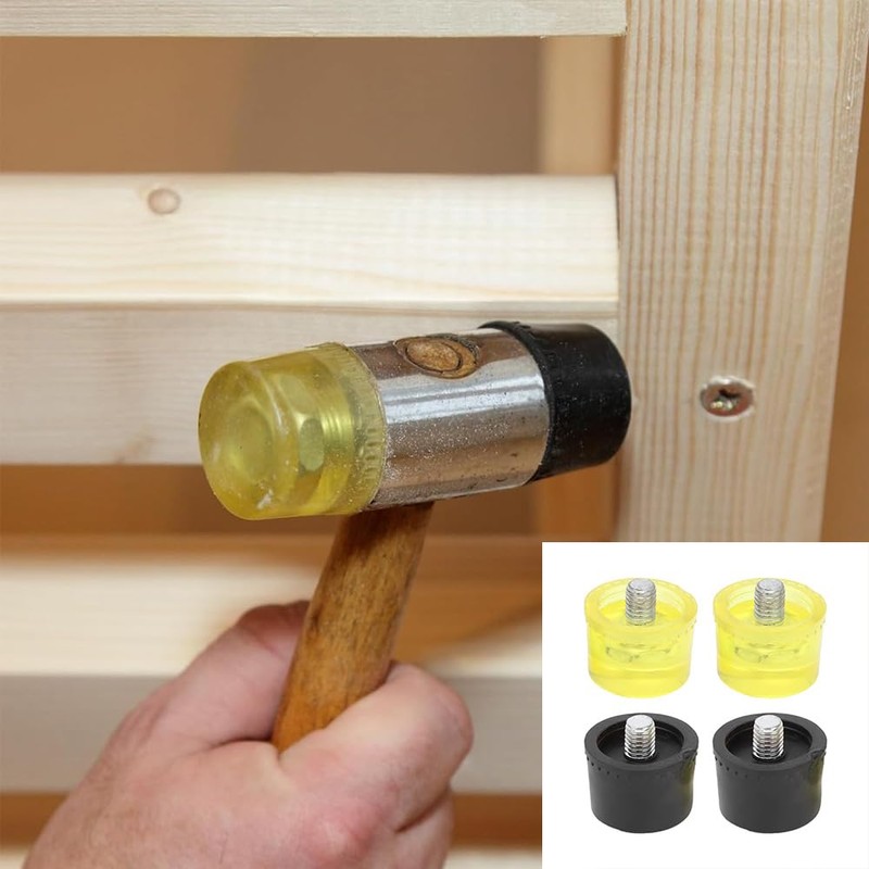 4Pcs Rubber Mallet Hammer, 35mm Small Rubber Hammer Replacement Striking