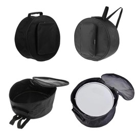 FQwRw Portable Single Drum Bag, 13″14″Oxford Cloth Snare Carrying Case with Adjustable Strap and Outer Pocket, Waterproof Dustproof Drum Storage and Transport Bag, Gig Drum Bags