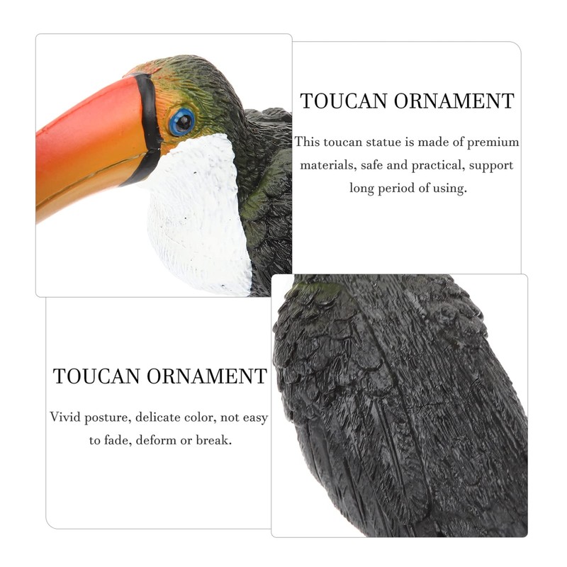 Gadpiparty Toucan Ornament Artificial Bird Child Modeling Plastic Statuette Toucan