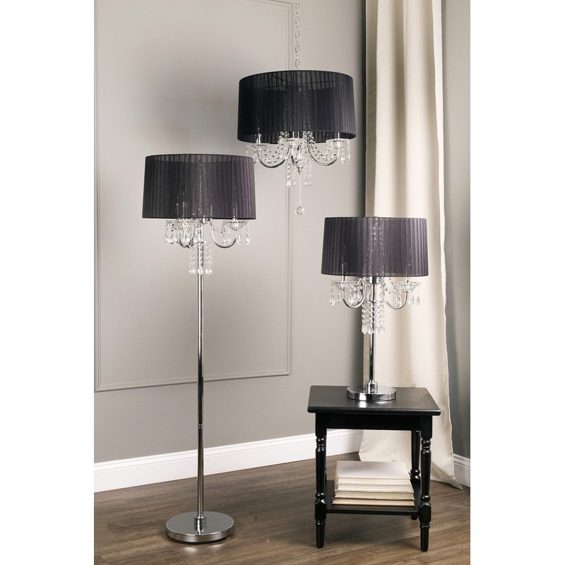 Ok lighting OK-5111FOK-5111f Crystal Drop Floor Lamp, 59.75" x 18"