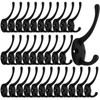 IBosins 32 Pack Black Coat Hooks Wall Mounted with 64