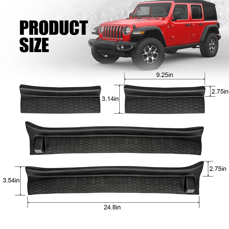 SUPAREE Door Sill Guards Kit fits JL, Black Rubber Door