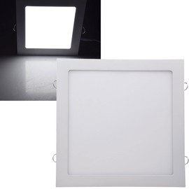 ChiliTec LED Panel Square Ceiling Installation 30 x 30 cm 20 mm Flat 230 V 24 W 2200 Lumen with Transformer Flush-Mounted 4200 K Light Colour Neutral White Frame White