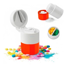 Portabs Triturador Cortador De Pastillas Vitaminas Píldoras Color Naranja oscuro