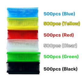 3000Pcs Six Colors Standard Tagging Gun Fasteners Garment Clothing Price Tag Label Barbs 1 Inch 500 Each of Clear Green Blue Yellow Red Black 3000 Total