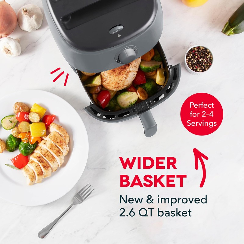 DASH Tasti-Crisp™ Electric Air Fryer Oven, 2.6 Qt., Grey –