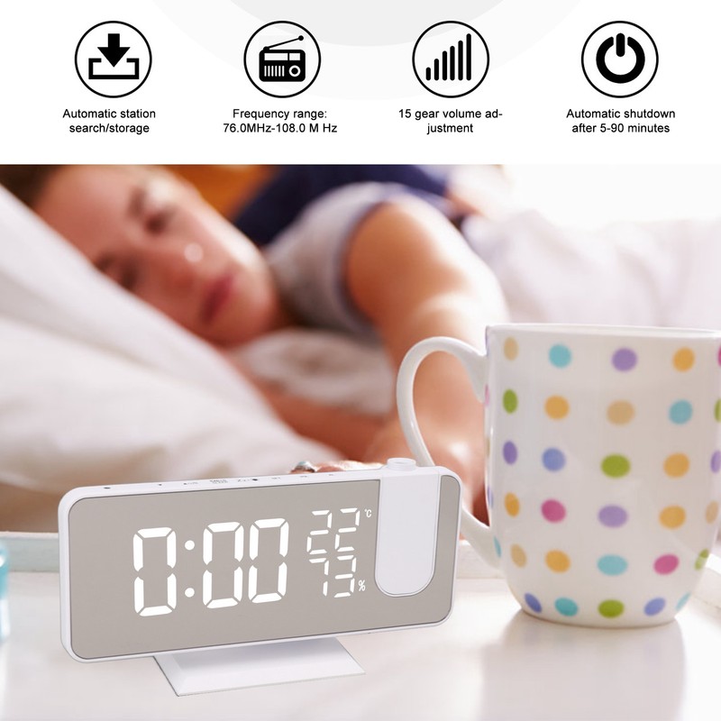 FM Radio LED Digital Smart Alarm Clock LED Digital Projection