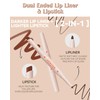 2 in 1 Creme Matt Lippenstift, Doppelendiger Langanhaltend Wasserfest Nude-Rosa